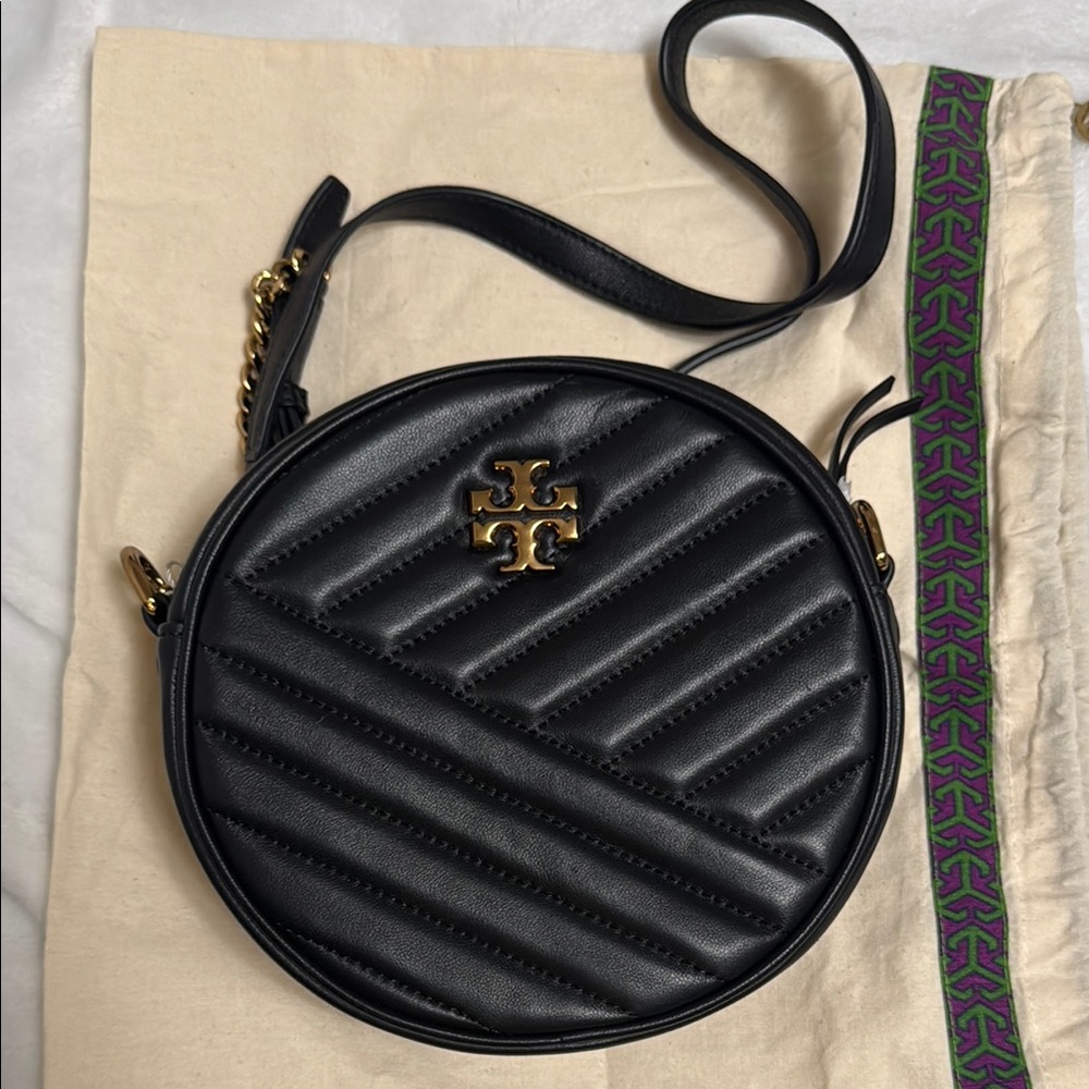 Tory Burch Black Chevron Quilted Crossbody Bag